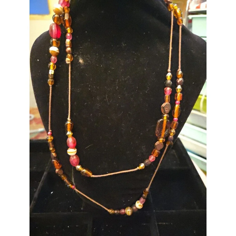 Vintage Beaded Multicolor Earthy Neutral Bohemian 22